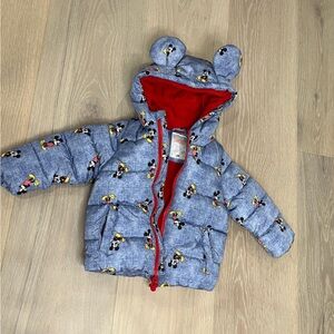 Disney. Boys 12-18 months fleece lined puffer jacket. EUC.